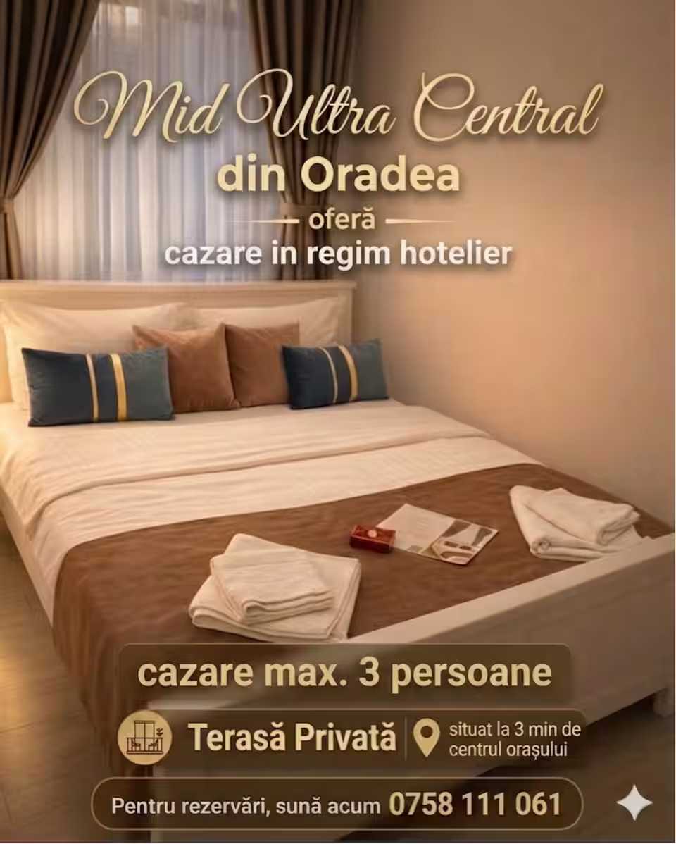 O cameră de hotel cu pat și fereastră — studio în Oradea