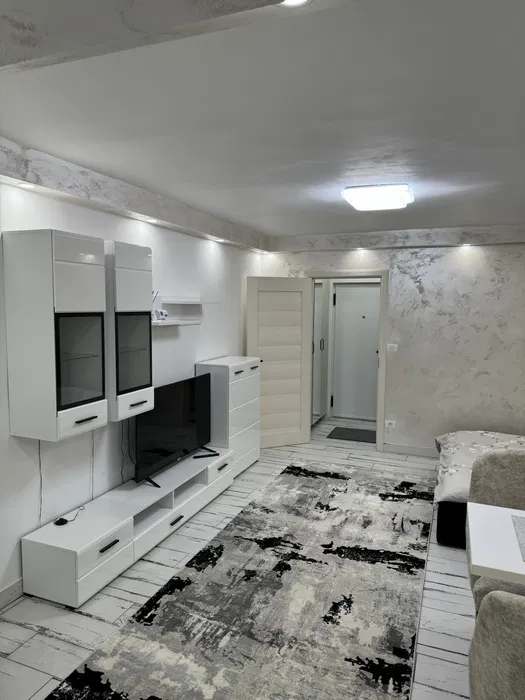 O camera de zi cu un televizor cu ecran plat si un covor
